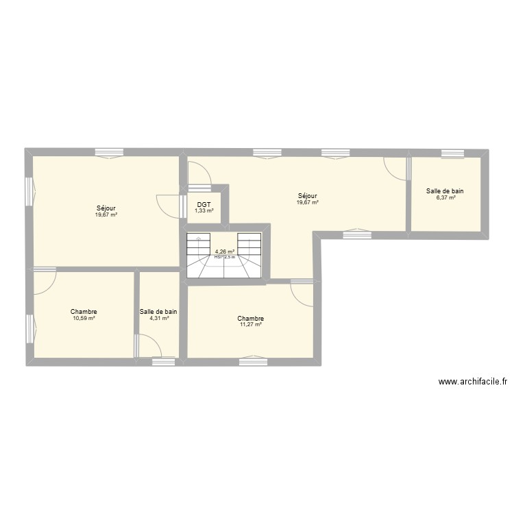 Bisness game. Plan de 8 pièces et 77 m2