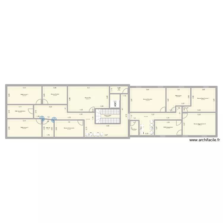 Plan cabinet etage 5. Plan de 18  et 243 m²