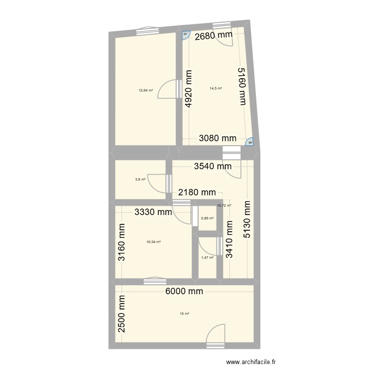 maison  modif. Plan de 8 pièces et 70 m2