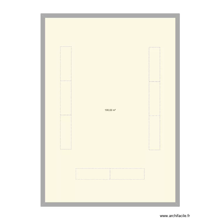 salle 1. Plan de 1  et 100 m²