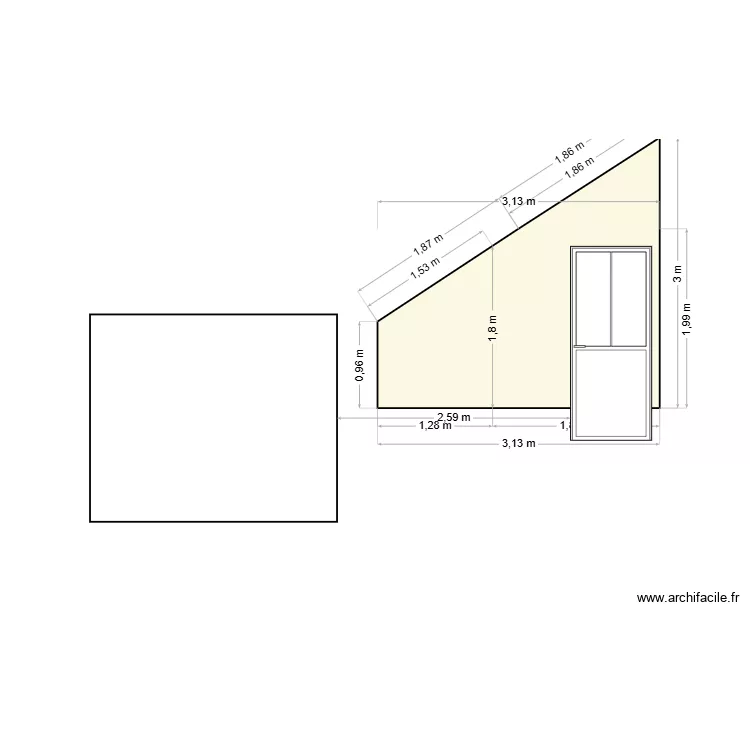 VUE DE COTÉ EST. Plan de VUE DE COTÉ EST. Plan de