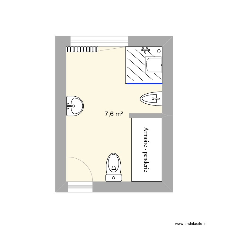 CHASCO. Plan de 1 pièce et 8 m2