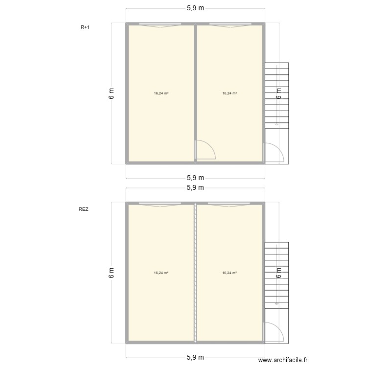 Rexel. Plan de 4 pièces et 65 m2