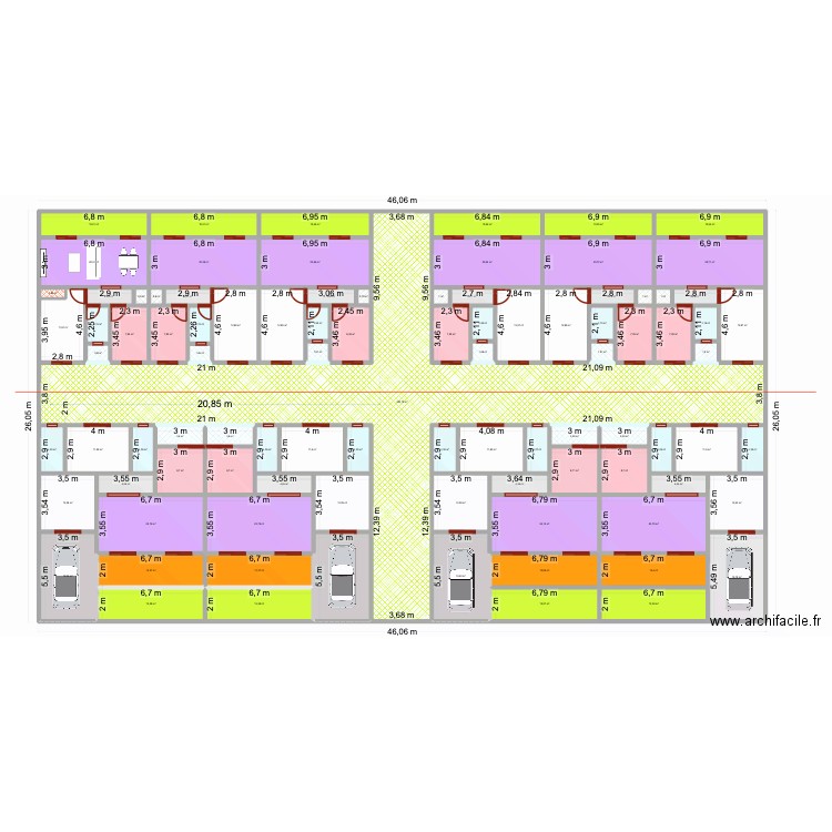 Plan Dabou Cote Ecole Jacq v8 F. Plan de 120 pièces et 3394 m2