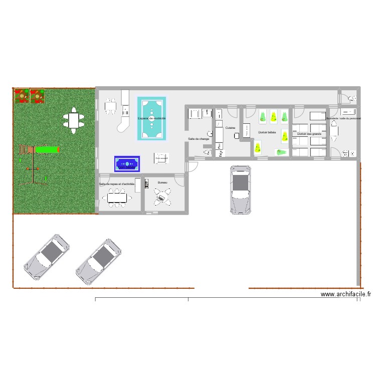 crèche. Plan de 0 pièce et 0 m2