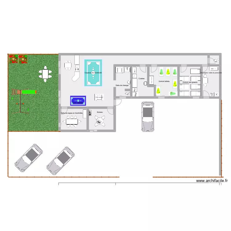 cr&egrave;che. Plan de 