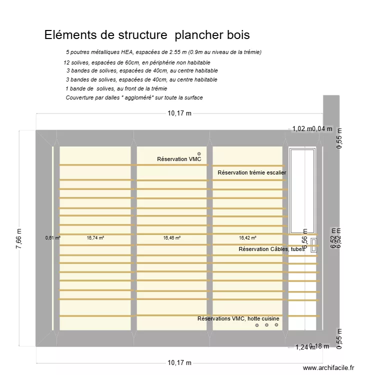 V3 - Plancher bois-métal Pleudihen 2ième étage. Plan de 4 et 50 m² V3 - Plancher bois-métal Pleudihen 2ième étage. Plan de 4 et 50 m²