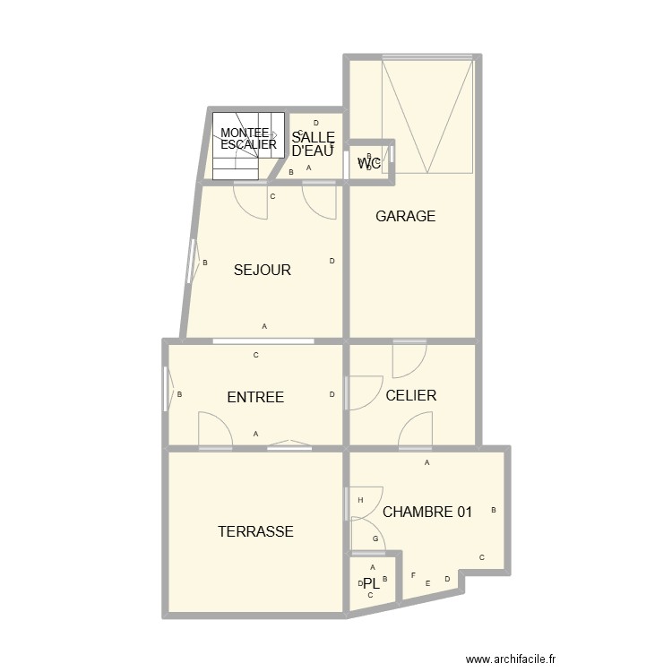 PLAN ST DIO RDC PLB. Plan de 10 pièces et 46 m2