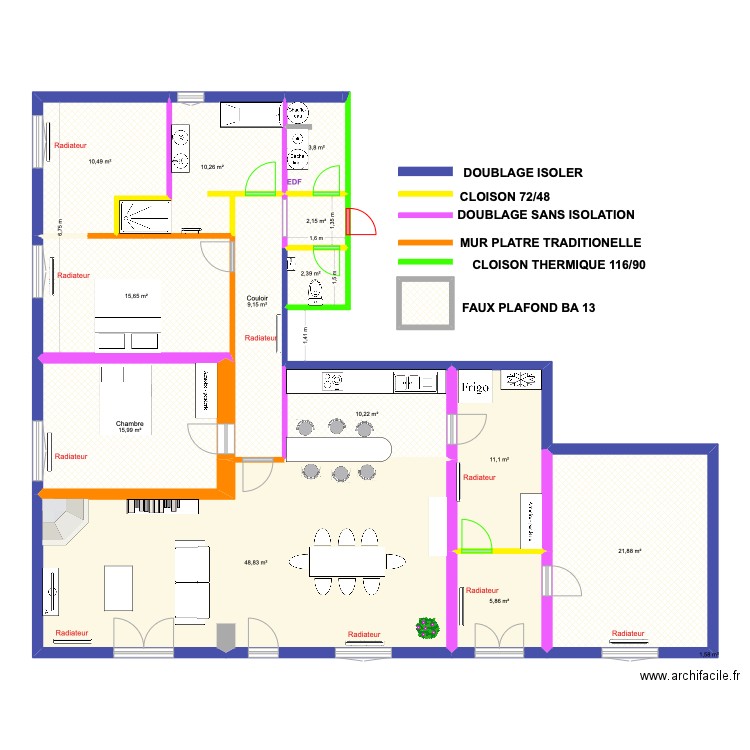 audrey-adrien AMÉNAGEMENT 2. Plan de 14 pièces et 169 m2