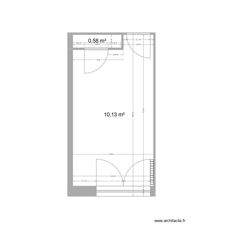 8.1 - M. Sandie à Valence - Chambre B sans meuble. Plan de 2 et 11 m² 8.1 - M. Sandie à Valence - Chambre B sans meuble. Plan de 2 et 11 m²