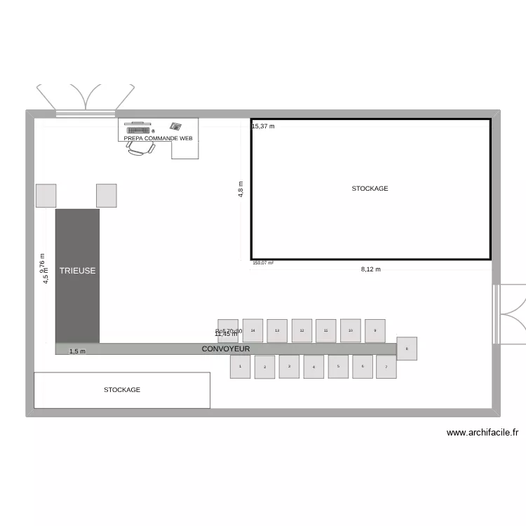 VALOFRIP APTEC. Plan de 1 Pièce et 150 m²
