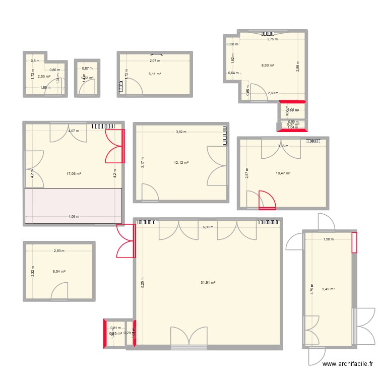 Appart Vincennes Pieces. Plan de 14 pièces et 108 m2