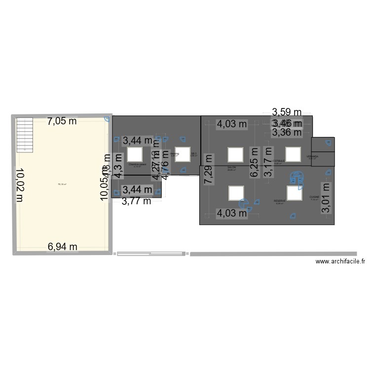 TOITURE TERRASSE. Plan de 10 pièces et 150 m2