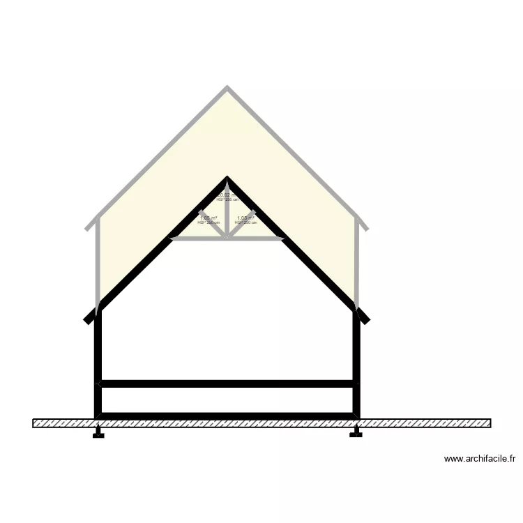 Coupe hauteur Extension. Plan de 