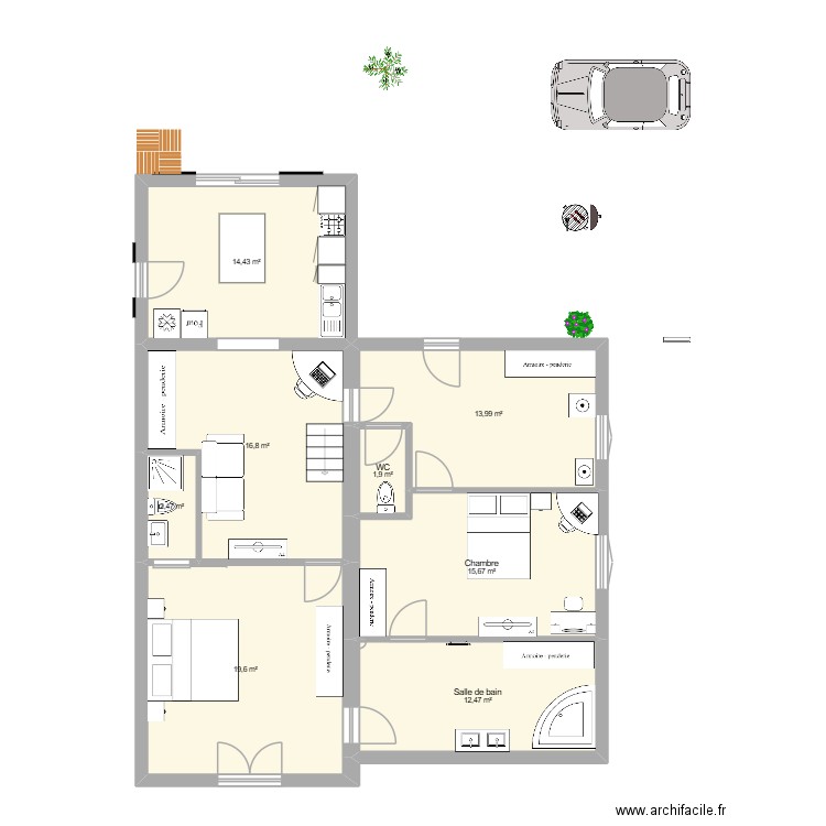 AGRAND ROQUEBRUNE nouveau 23/11/2025. Plan de 8 pièces et 97 m2