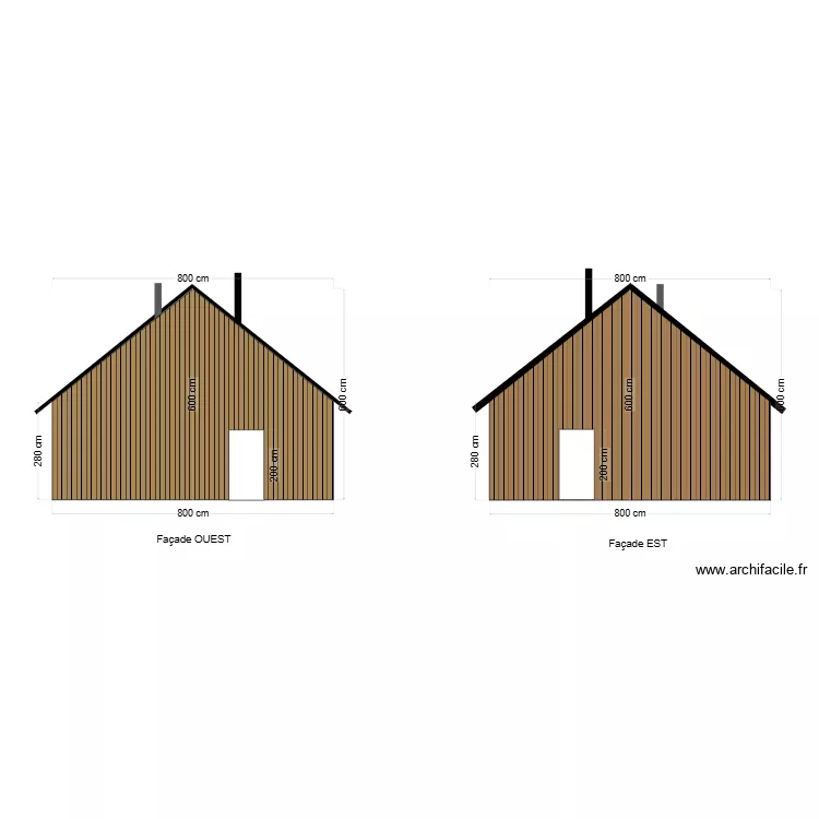 Cros Noyer - Façades pignons. Plan de Cros Noyer - Façades pignons. Plan de