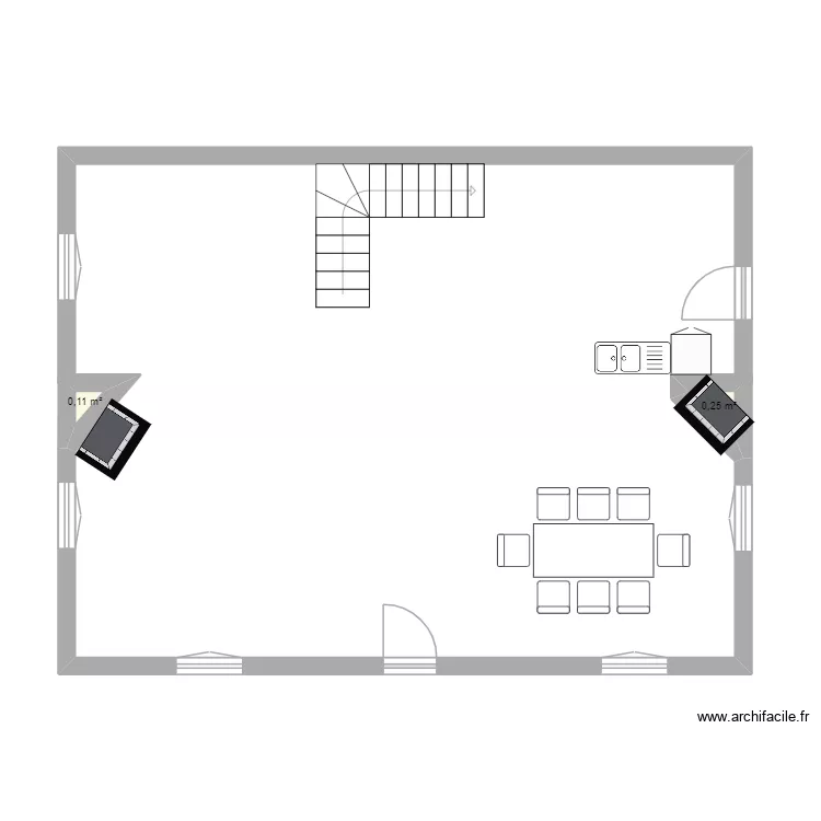 RDC CLOITRE MODIF. Plan de 2  et 0 m²