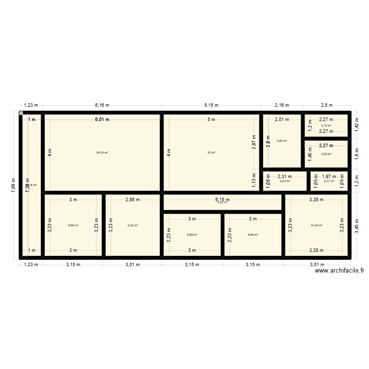 VILLA ENANE DIDIER. Plan de 14 pièces et 116 m2