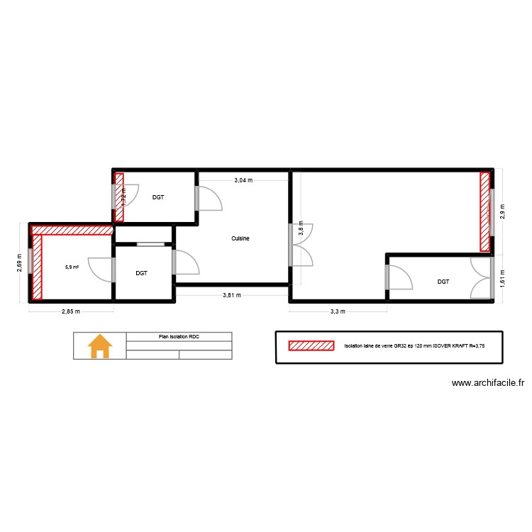 YAZIDI RDC PRO ISOLATION. Plan de 0 pièce et 0 m2
