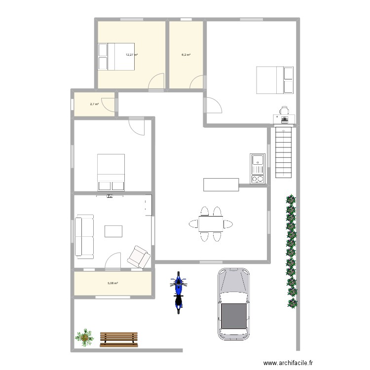 maison darline. Plan de 4 pièces et 26 m2