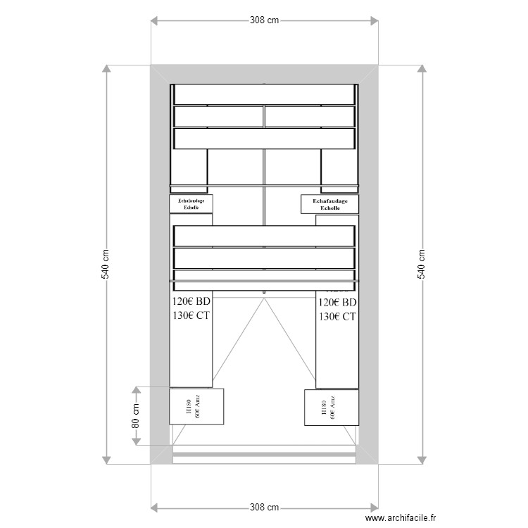 Garage nouveau. Plan de 1 pièce et 13 m2