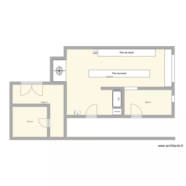 Cuisine dossier. Plan de 4  et 79 m²