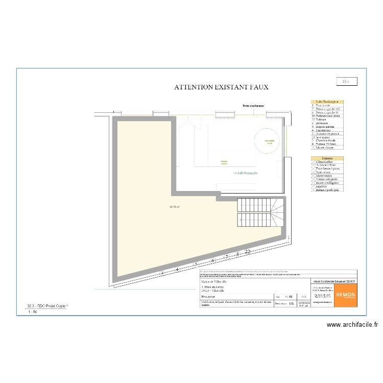 vide villerville. Plan de 1 pièce et 51 m2