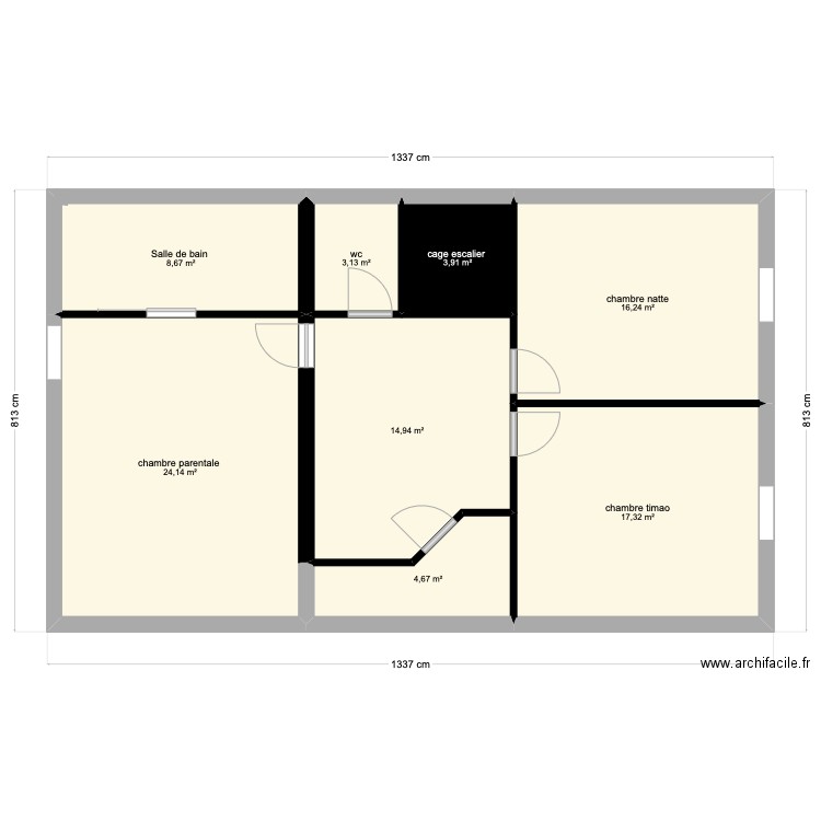 étage haut . Plan de 0 pièce et 0 m2