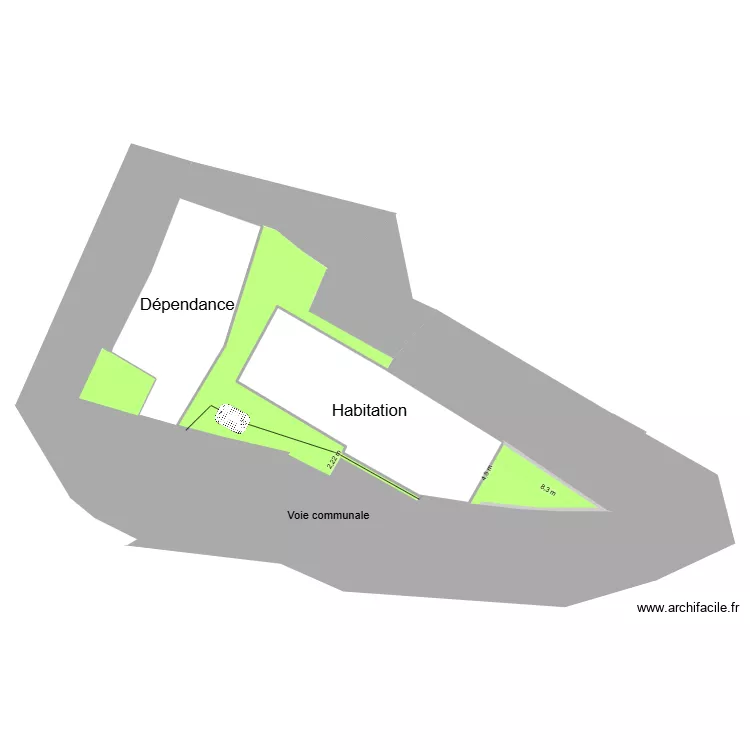 plan masse 4. Plan de 2  et 190 m²