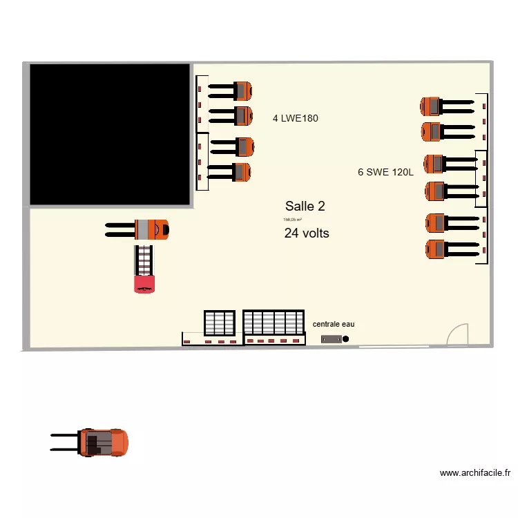 Mutual 2026  salle 2. Plan de 2  et 189 m²