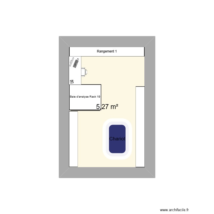 Camion. Plan de 1 pièce et 5 m2