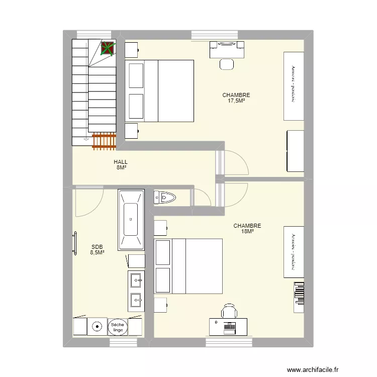 2&egrave;me ETAGE GALLAIT. Plan de 