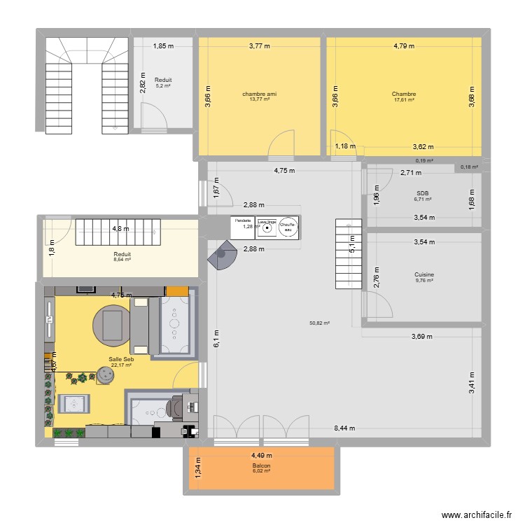 Ruppi cotation juste. Plan de 18 pièces et 206 m2