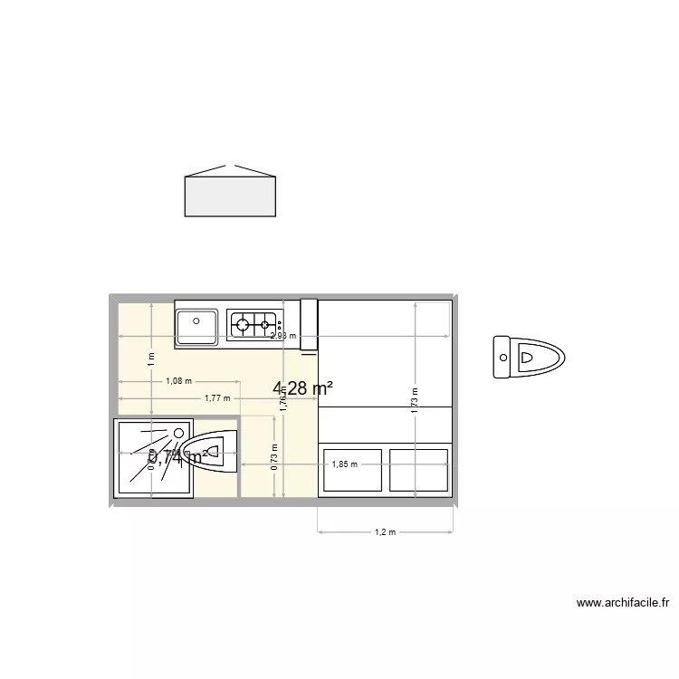 v1 van aménagé. Plan de 2 et 5 m² v1 van aménagé. Plan de 2 et 5 m²