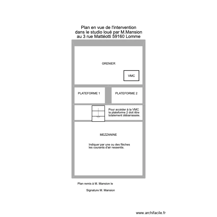 VMC ET MEZZANINE. Plan de 