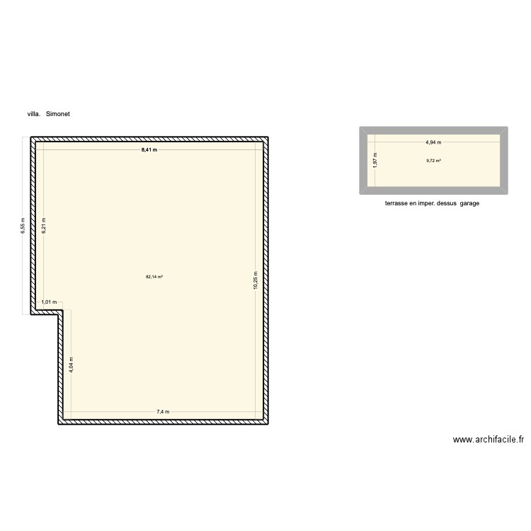 villa SIMONET.. Plan de 2 pièces et 92 m2