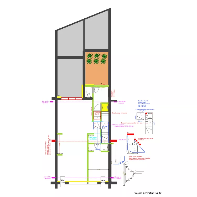 BAUCQ 77 3e &eacute;tage Construction. Plan de 8  et 100 m²