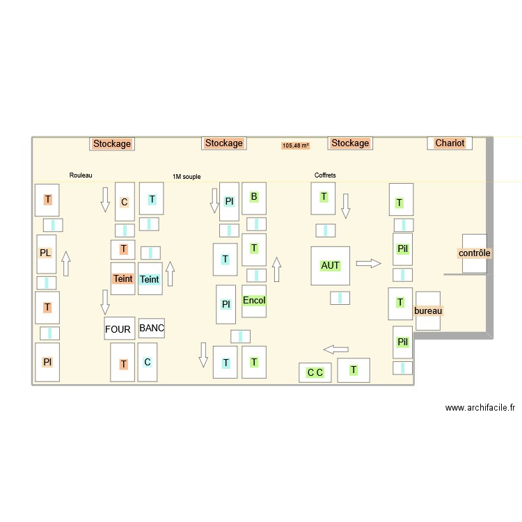 AT72 R bis. Plan de 1 pièce et 105 m2