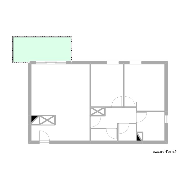 T3 BELAICHE. Plan de 18 pièces et 43 m2