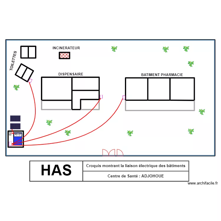 PLAN DE MASSE CS ADJOHOUE. Plan de 