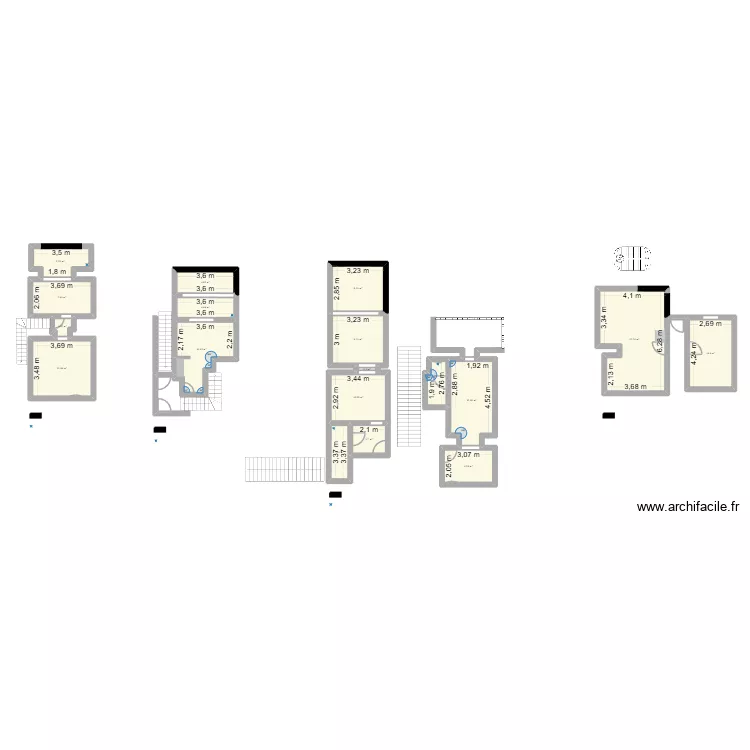Norbert. Plan de 18 pièces et 142 m²