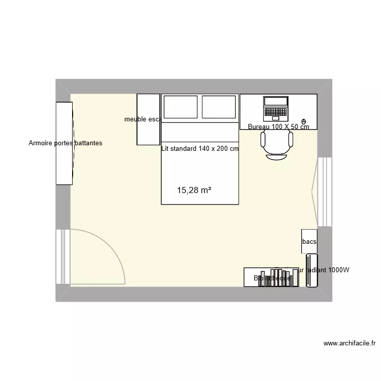 Chambre Julie. Plan de 