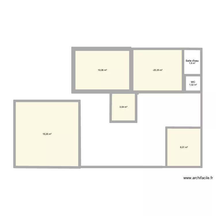 Appt gauche bas. Plan de 7 et 51 m² Appt gauche bas. Plan de 7 et 51 m²