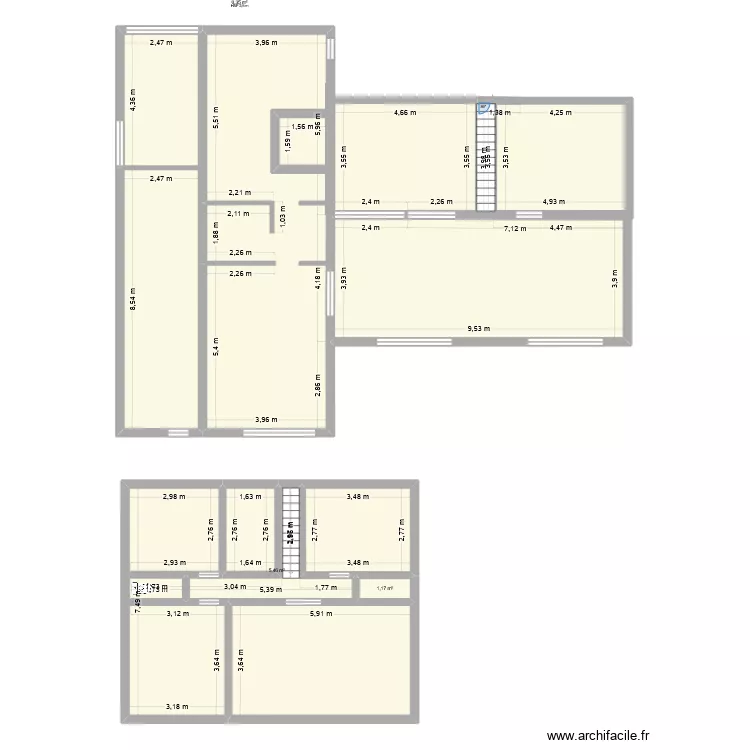 Plan azereix. Plan de 14  et 218 m²