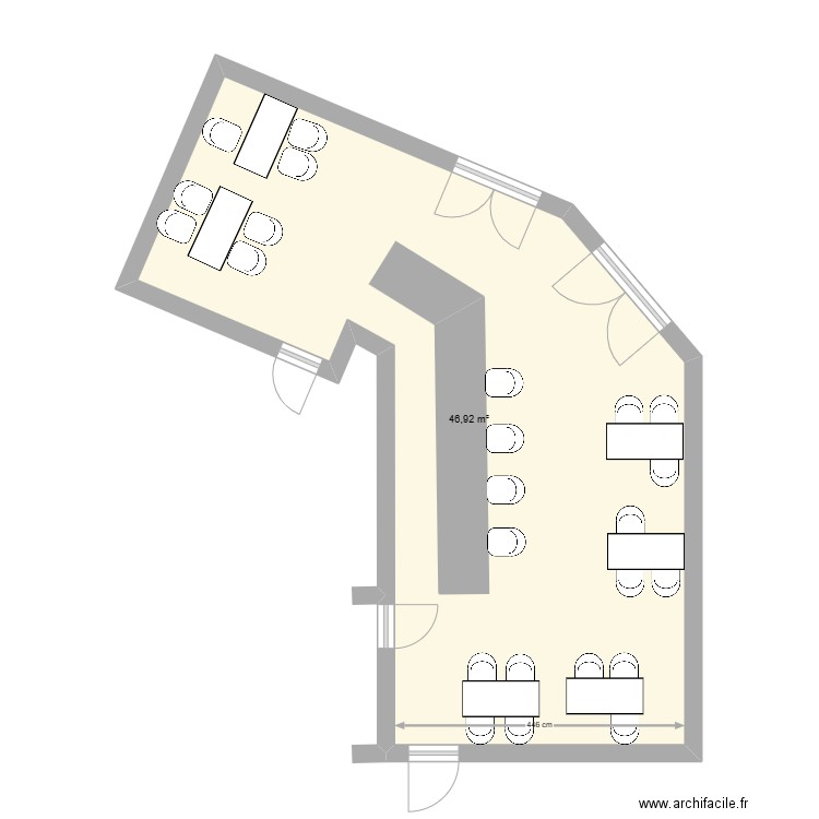 ARROSOIR. Plan de 1 pièce et 47 m2