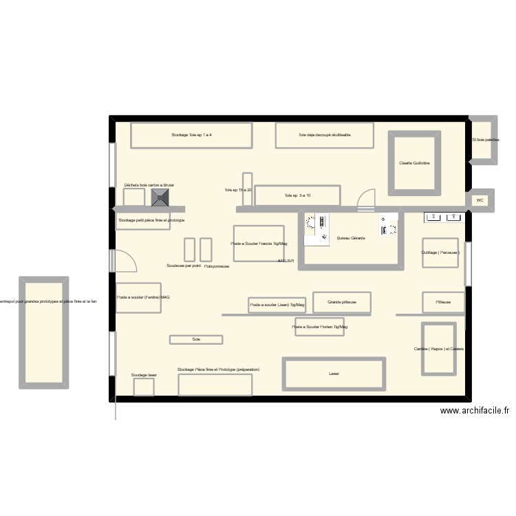 plan biianco. Plan de 26 pièces et 259 m2
