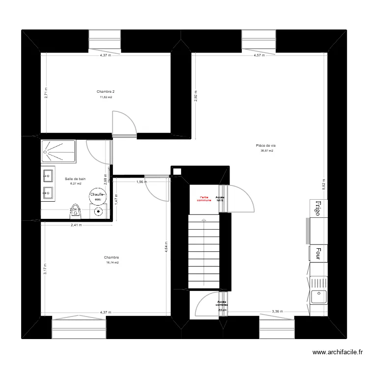 plan 1er &eacute;tage maison superficie. Plan de 6  et 80 m²