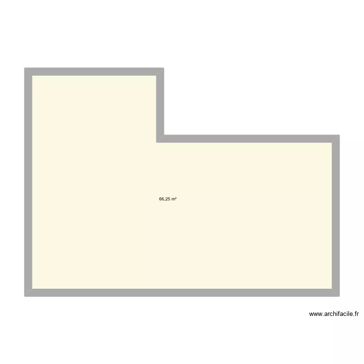 Maison en L. Plan de 1  et 66 m²