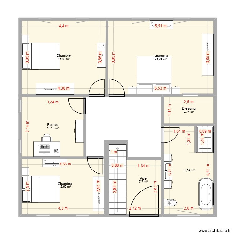 étage. Plan de 0 pièce et 0 m2