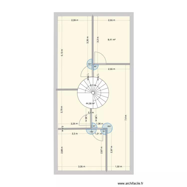 1ER &Eacute;TAGE 2. Plan de 2  et 53 m²